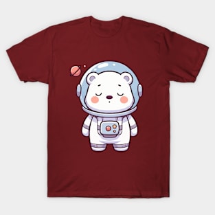 cute astronaut polar bear sleeping T-Shirt